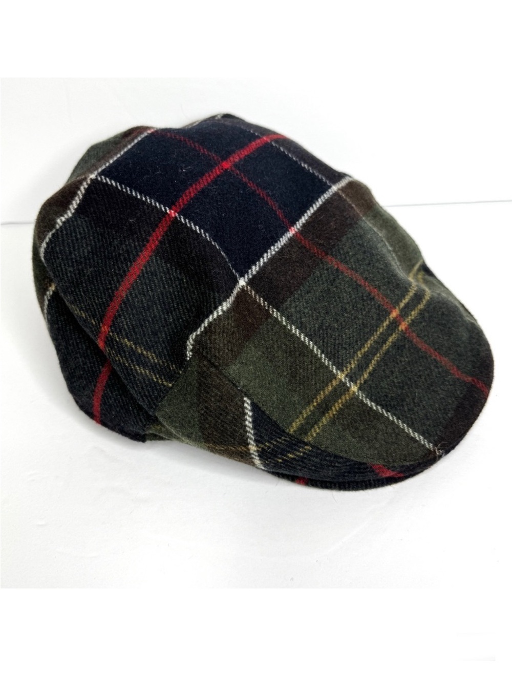 BARBOUR Gallingale Tartan Driving Cap NEW With Tag Size 7 1/4 Plaid Green Blue
